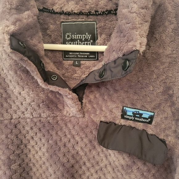 Simply Southern Fleece Pullover Women's Large * Gray Color - Picture 3 of 6